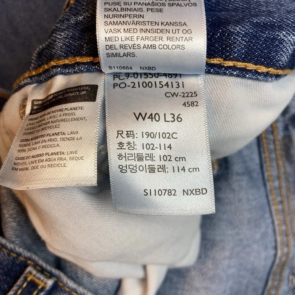 Levi's 550 Denim Jeans Relaxed Fit Straight Leg Medium Wash 40x36 Men's